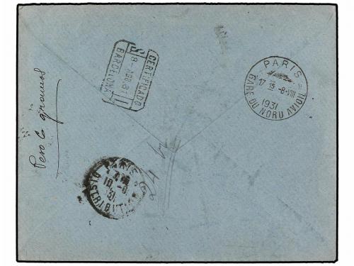 ✉ ANDORRA. Ed. 25 (4). 1931. ANDORRA a PARÍS. 4 pts. lila ro