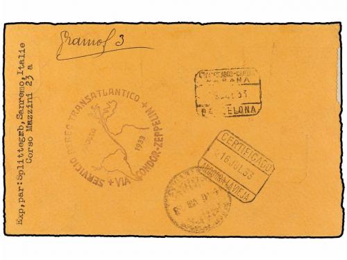 ✉ ANDORRA. Ed. 16/24. 1933 (13 Julio). ANDORRA a MONTEVIDEO.