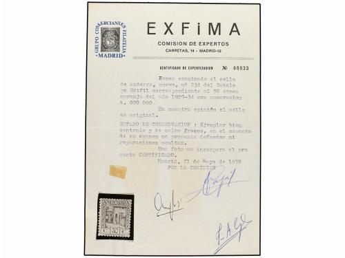 * ANDORRA. Ed. 23dN. 50 cts. naranja, dent. 11 1/2. Numeraci