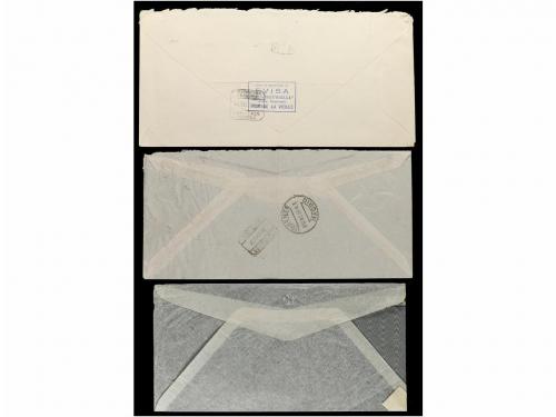 ✉ ANDORRA. 1951-57. Cuatro cartas con franqueos diversos, mi