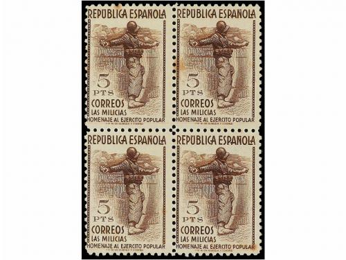 ** ESPAÑA. Ed. 792/800. SERIE completa en bloques de cuatro.