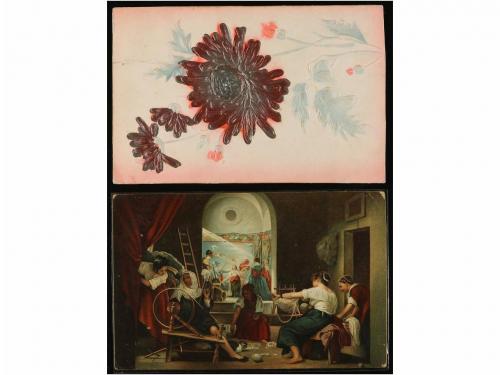 ✉ ESPAÑA. 1907-10. CONJUNTO de 6 Tarjetas Postales con marca