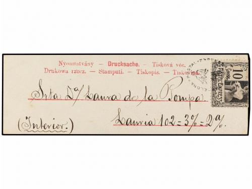 ✉ ESPAÑA. Ed. PEB 3. 1904. BARCELONA correo interior. 10 cts