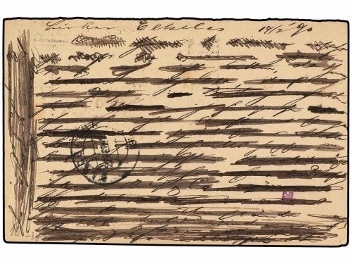 ✉ ESPAÑA. Ed. 15v. 1890. DUNDEE (Escocia) a BARCELONA. Tarje