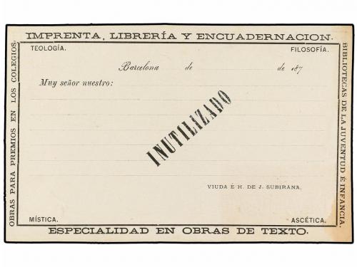 ✉ ESPAÑA. Tarjeta Postal Precursora de J. Subirana Editores.