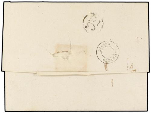 ✉ ESPAÑA. 1860. LAS PALMAS a LA LAGUNA. Envuelta con la Fran