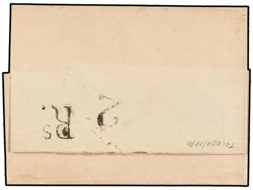 ✉ ESPAÑA. 1870. TOLOSA a BURGOS. Envuelta con la marca de Fr