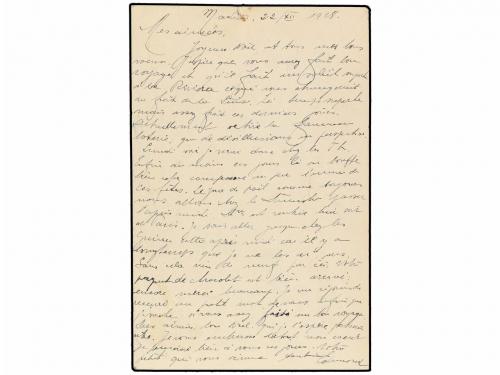 ✉ ESPAÑA. Ed. 57. 1928. MADRID a ANTIBES (Bélgica) y reexped