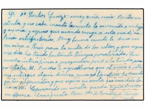 ✉ ESPAÑA. Ed. 57. 1927. SAN SEBASTIAN a FRANCIA. 15 cts. lil