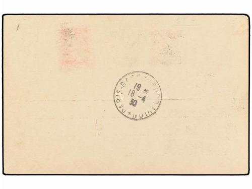 ✉ ESPAÑA. Ed. 57. 1930. SEVILLA a ALEMANIA. 15 cts. lila con