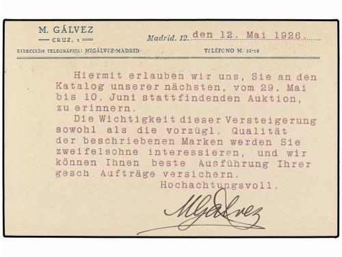 ✉ ESPAÑA. Ed. 57NR. 1926. MADRID a AUSTRIA. 15 cts. lila, nu