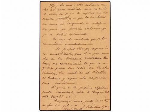 ✉ ESPAÑA. Ed. 43SN. 1904. BARCELONA a LA HABANA. 5 cts. verd