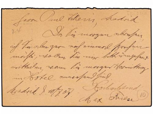 ✉ ESPAÑA. Ed. 44i. 1907. MADRID correo interior. Tarjeta Pos