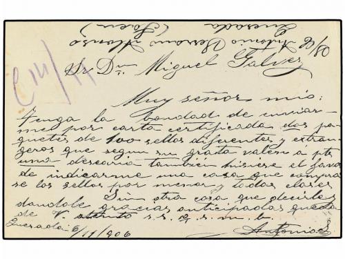 ✉ ESPAÑA. Ed. 45A. 1906. QUESADA a MADRID. 10 cts. naranja s