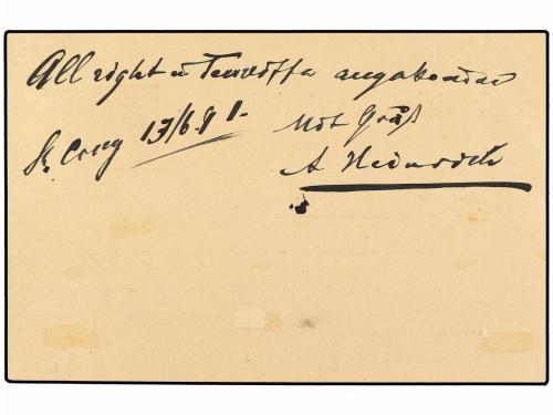 ✉ ESPAÑA. Ed. 23. 1891. SANTA CRUZ DE TENERIFE a GLASGOW. 10