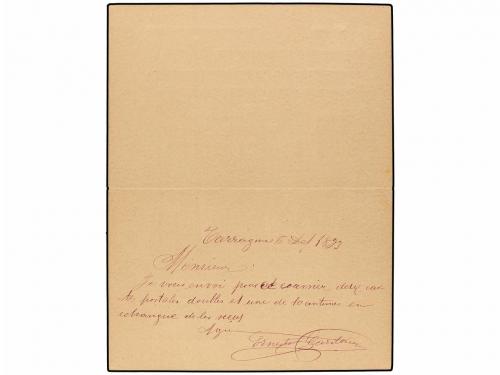 ✉ ESPAÑA. Ed. 24. 1893. TARRAGONA a ITALIA. Entero Postal do