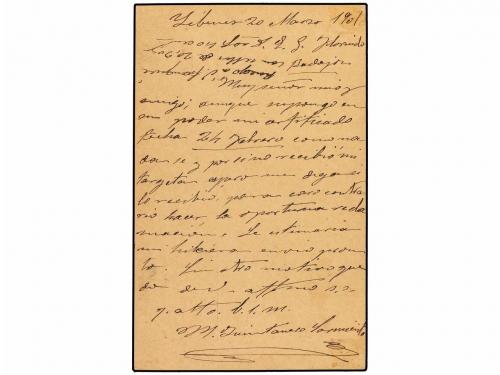 ✉ ESPAÑA. Ed. 34. 1901. YEBANES a BADAJOZ. 5 cts. verde con 