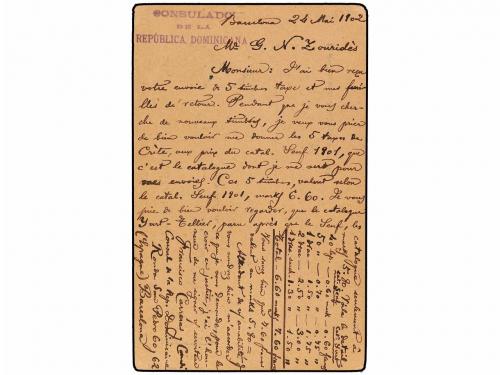 ✉ ESPAÑA. Ed. 34. 1902. BARCELONA a LA CANEE (Creta). 5 cts.