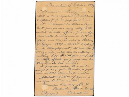 ✉ ESPAÑA. Ed. 34. 1895. BARCELONA a ALEMANIA. 5 cts. verde c