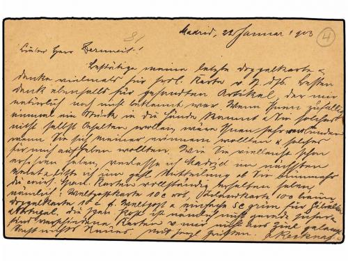 ✉ ESPAÑA. Ed. 35i. 1909. MADRID a ALEMANIA. 5 cts. verde (ta