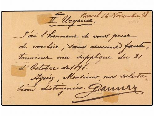 ✉ ESPAÑA. Ed. 31. 1898. BARCELONA a FRANCIA. 10 cts. carmín 