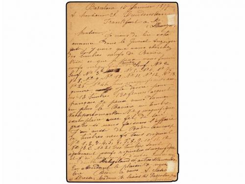 ✉ ESPAÑA. Ed. 31. 1897. BARCELONA a ALEMANIA. 10 cts. carmín