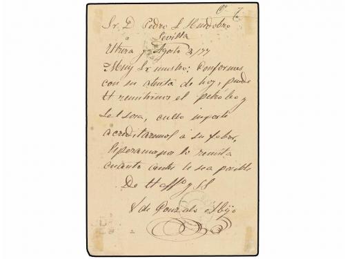 ✉ ESPAÑA. Ed. 8. 1877 (3 Agosto). UTRERA a SEVILLA. 5 cts. a