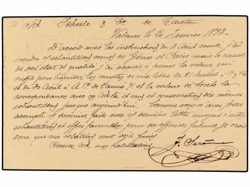 ✉ ESPAÑA. Ed. 29. 1893. VALENCIA a CANTON (China). 10 cts. r