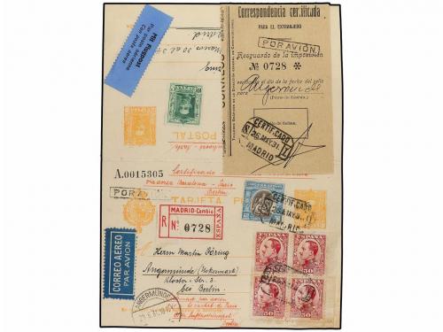 ✉ ESPAÑA. Ed. 58. 1931. MADRID a ALEMANIA. 10 cts. + 15 cts.
