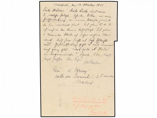 ✉ ESPAÑA. Ed. 61. 1931. MADRID a ALEMANIA. 15 cts. lila con 