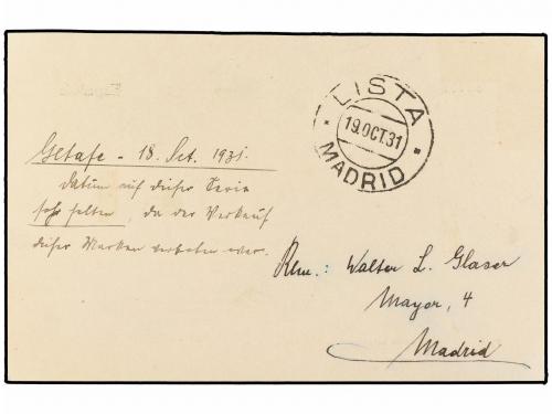 ✉ ESPAÑA. Ed. 64i. 1931. GETAFE a MADRID. 10 cts. amarillo t