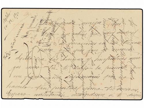 ✉ ESPAÑA. Ed. 53. 1910. UTEBO a ZARAGOZA. 10 cts. naranja, m