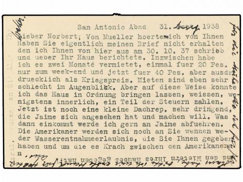 ✉ ESPAÑA. Ed. 81. 1938. SAN ANTONIO (Ibiza) a ALEMANIA. 15 c