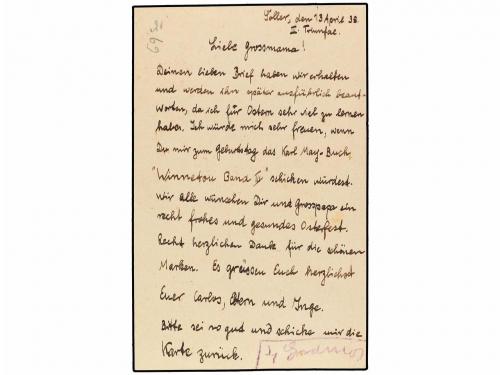 ✉ ESPAÑA. Ed. 81. 1938. SOLLER (Baleares) a ALEMANIA. 15 cts