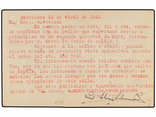 ✉ ESPAÑA. Ed. 86. 1941. BARCELONA a HABANA (Cuba). 20 cts. c