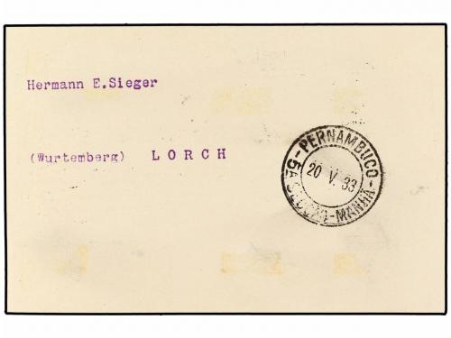 ✉ ESPAÑA. Ed. 69. 1933. BARCELONA a PERNAMBUCO (Brasil). 15 