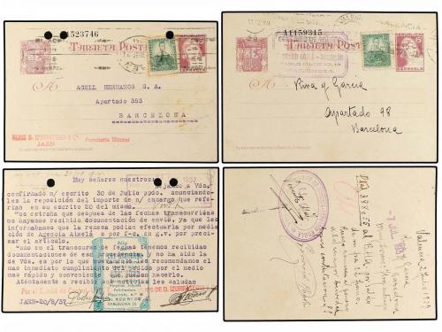 ✉ ESPAÑA GUERRA CIVIL. 1937. Siete tarjetas entero postales 