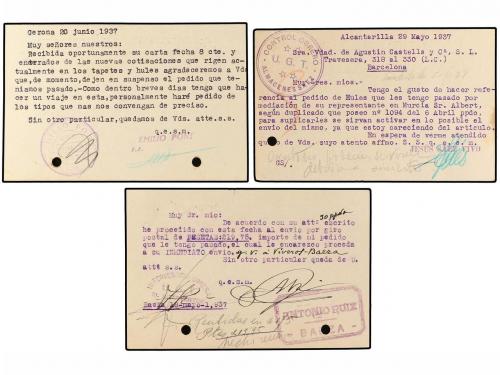 ✉ ESPAÑA GUERRA CIVIL. 1937. Siete tarjetas entero postales 