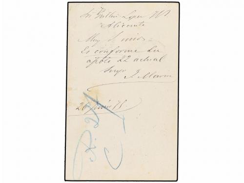 ✉ ESPAÑA. Ed. 5. 1875. MADRID a ALICANTE. 5 cts. azul, uso t