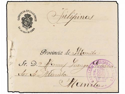 ✉ CUBA. 1897. CIEGO DE ÁVILA a MANILA (Islas Filipinas). Sob