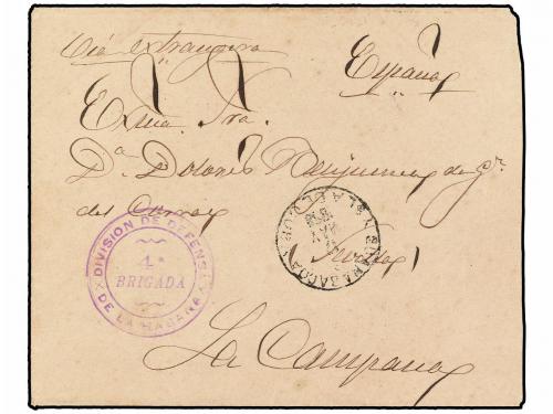 ✉ CUBA. 1898. GUANABACOA a ESPAÑA. Marca DIVISIÓN DE DEFENSA