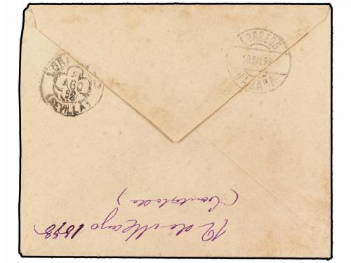 ✉ CUBA. 1898. GUANABACOA a ESPAÑA. Marca DIVISIÓN DE DEFENSA