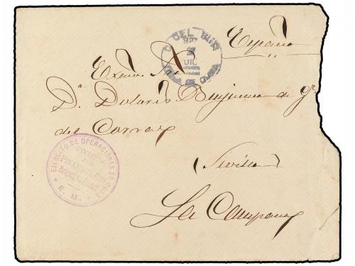 ✉ CUBA. 1897. PINAR DEL RÍO a ESPAÑA. Marca EJÉRCITO DE OPER