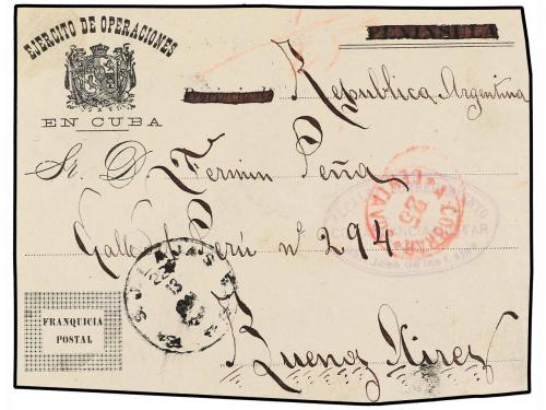 ✉ CUBA. (1896 CA.). FRONTAL. Sobre con membrete EJÉRCITO DE 