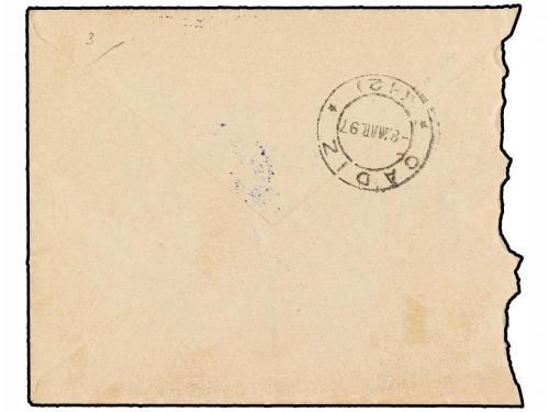 ✉ CUBA. 1897. SOBRE dirigido a CÁDIZ con membrete EJÉRCITO D