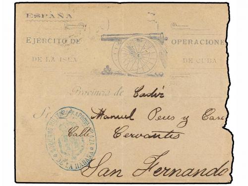 ✉ CUBA. 1893. LA HABANA a ESPAÑA. Sobre con membrete EJÉRCIT