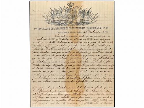 ✉ CUBA. 1896. CARTA (sin el sobre) con membrete EJÉRCITO DE 