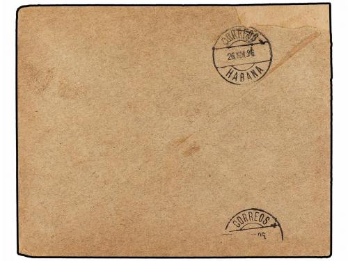 ✉ CUBA. 1896. SOBRE circulado en el interior de la Isla con 