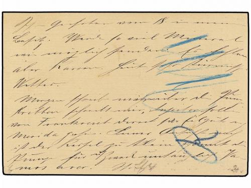 ✉ ESPAÑA. Ed. 9. 5 cts. azul, tipo II. Magnífico circulado a