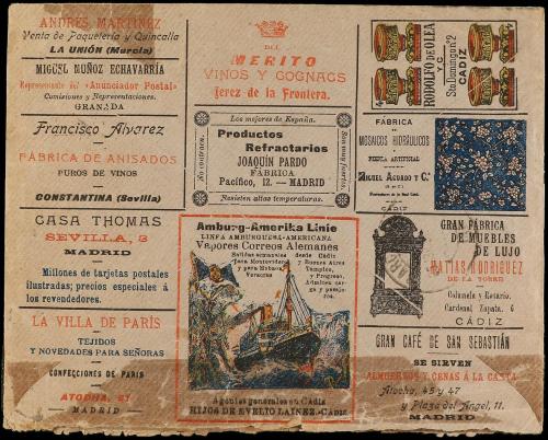 ✉ ESPAÑA. Ed. 156A. 1907. MADRID a BARCELONA. 15 cts. violet